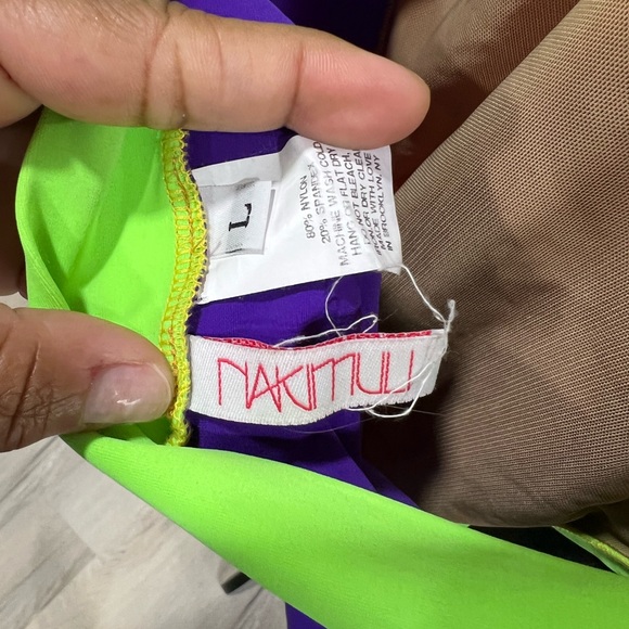 Nakimuli Wrap Multi Colored One Piece Swimsuit Lrg - Picture 5 of 5